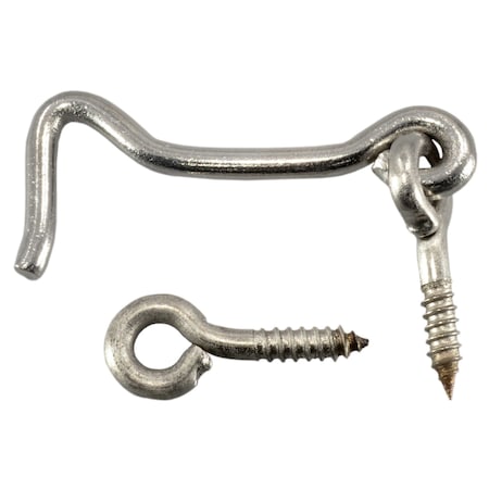 Midwest Fastener Corp. 5/32" x 9/64" x 2" 18-8 Stainless Steel Gate Hooks & Eyes 8PK 32643